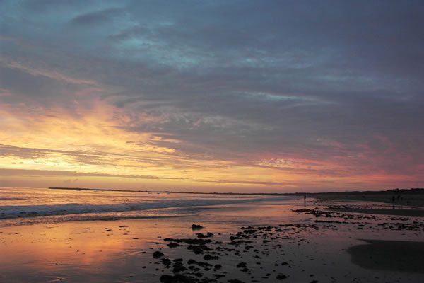Coucher de soleil sur la plage